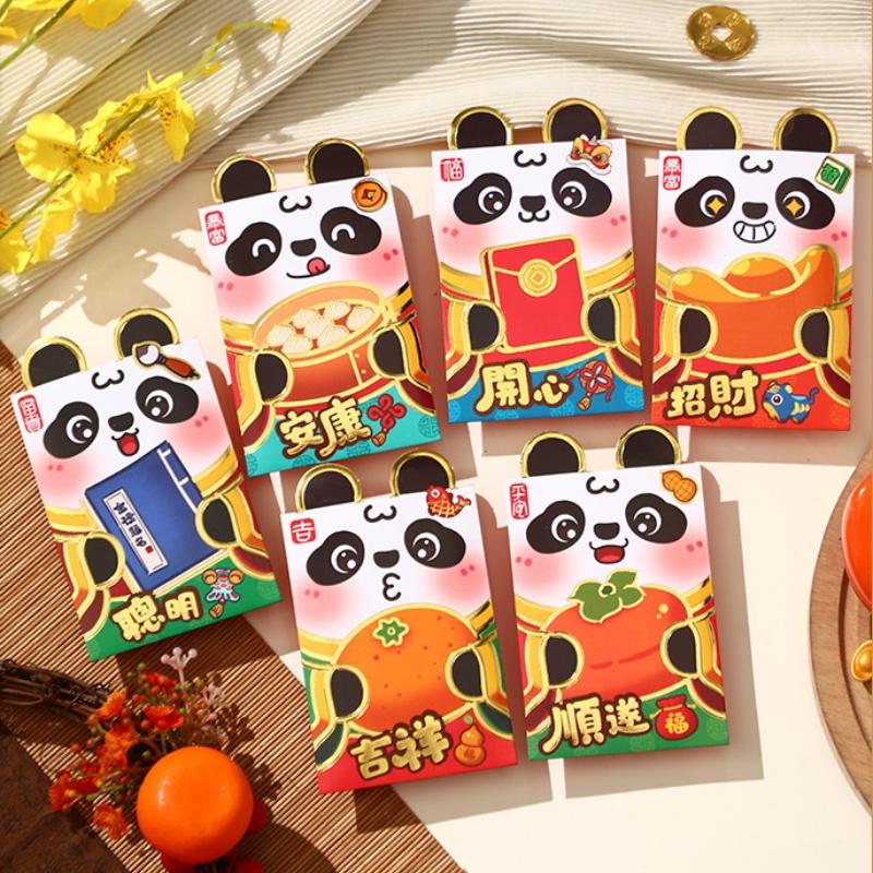 6Pcs 2026 Horse Year Cartoon  Year Red Packet Lucky Red Envelope Creative Spring Festival Birthday Wedding Lucky Money Pouch