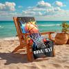 1PC Custom Name "Colorful Basketball Splash Art" Beach Towel Highly Absorbent And Sand-Resistant Towel for Swimming, Pool, Yoga, And Travel Lightweigh