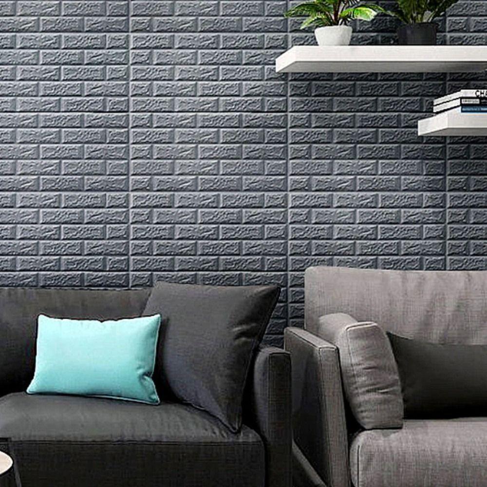 Wasserdichte 3D Imitations-Ziegelwandaufkleber Abziehen und Aufkleben Hintergrundtapete Badezimmer