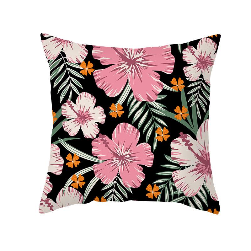 Peach Skin Printed Pillowcase Small Fresh Nordic Green Plant Sofa Cushion Cushion Cover Home Supplies