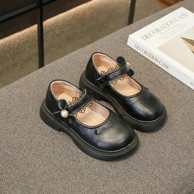 Elegant Girls' Little Leather Shoes 2024 Spring New Children's Mary Jane Shoes Little Princess Soft Sole Cute Kids Versatile PU