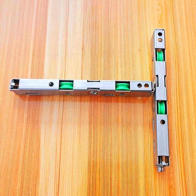 2pcs Old style sliding door pulley grounds Aluminum alloy 13x21 stainless steel silent bath sliding door