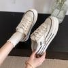 2025 Summer New Thick-sole Slippers Fashion Casual Lace-up Women's Sandals Canvas Low-top Sneakers Flat Semi-vulcanized Shoes