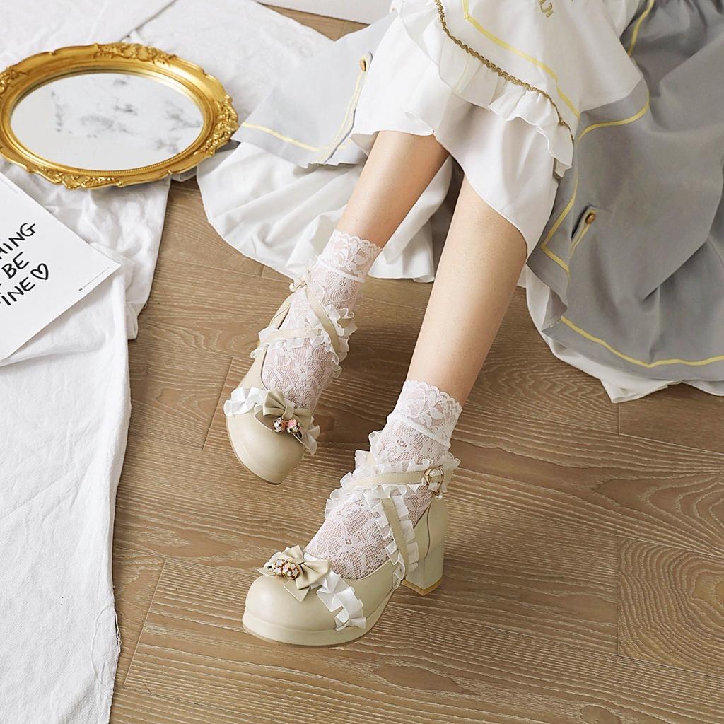 Spring and Summer New French Mary Jane Fairy Wind Water Diamond Square Head Thick Heel Single Shoes Women's Burgundy Bridal Wedding Shoes