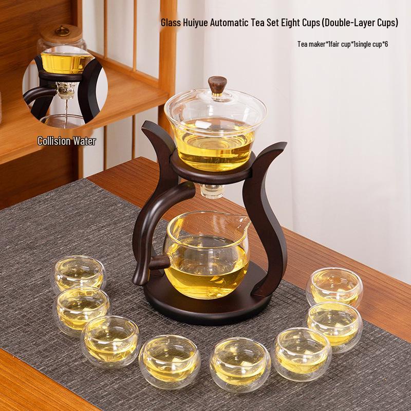 

Жаростойкий стеклянный чайный набор для кунг-фу с чайной чашкой, чайником и гайванью - автоматический бытовой набор