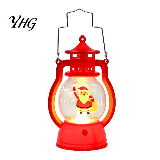 Holiday Gift for Children Christmas Lantern Night Light, Retro Santa/Snowman/Tree Handheld Oil Lamp with Light Warm LED, Cute Tabletop Decor,