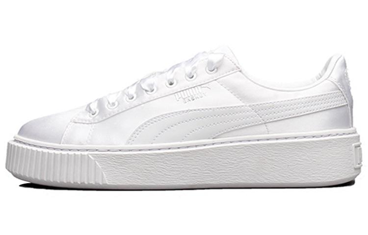 PUMA Basket Platform Толстая подошва Увеличение роста Унисекс Белый Шелк 365133-05 39
