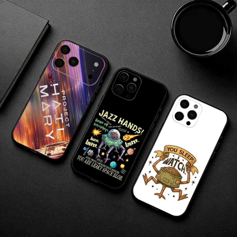 Trendiges Filmprojekt Hail M-Mary Kissen Handyhülle Für iPhone 17pro, 16,15,14,13,12,11 X XR Plus,Andere Weiche Schwarze Hülle