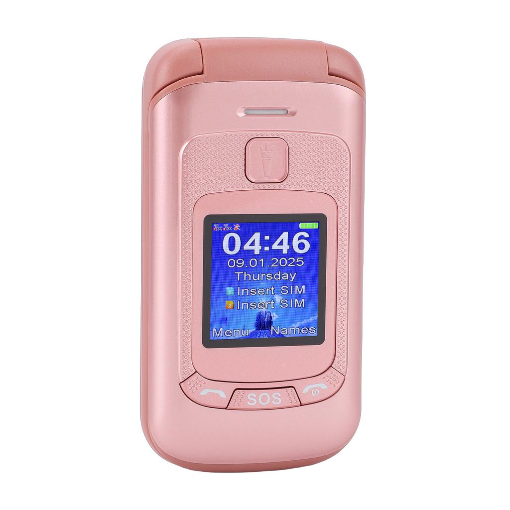 2G Entsperrtes Klapphandy Dual-SIM Klapphandy mit Dual-Display Große Tasten Taschenlampe Lautstarke Lautsprecher
