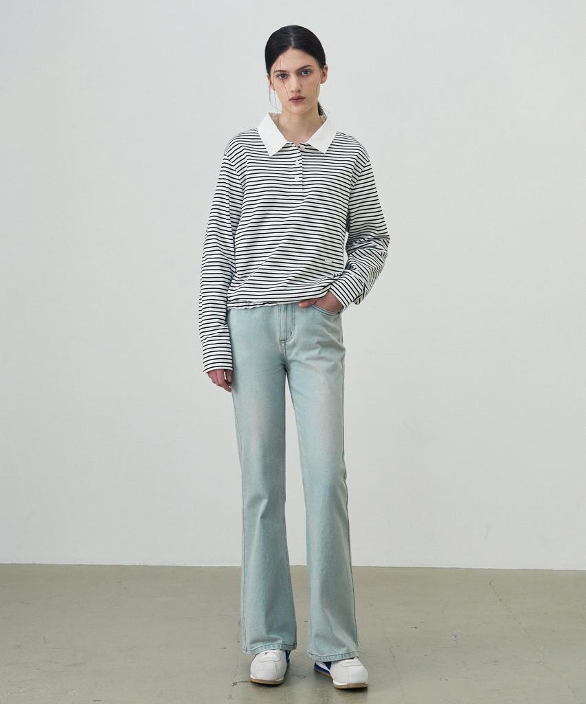 Deuloupisumeon Striped Collar String T-Shirt [Red]