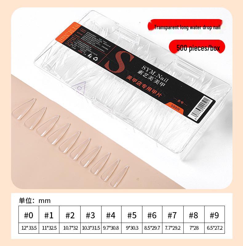 Jieliya Frosted Transparent Ultra-Thin Seamless Nail Tips - Full & Half Cover, No Etching, Size Supplement Included.