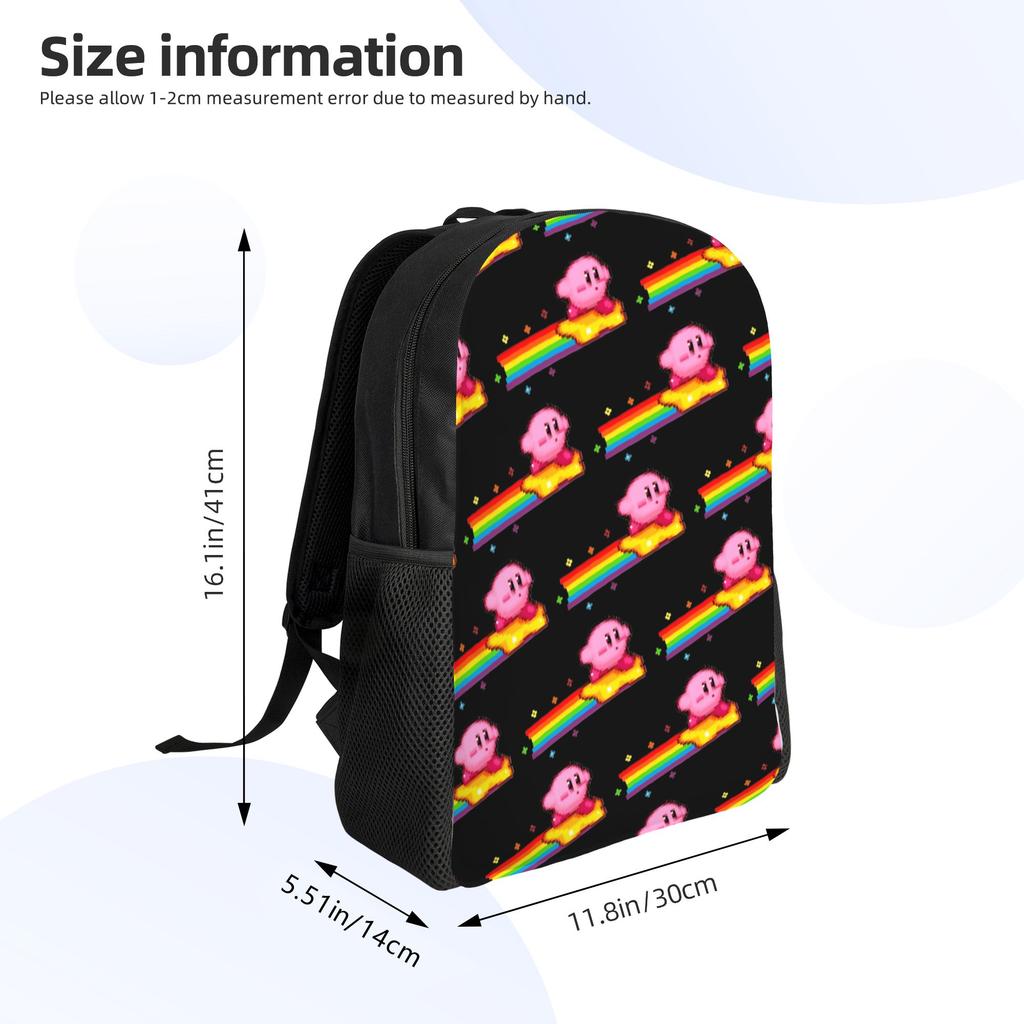 3D Printing K-Kirbys Backpack for Boys Girls Cartoon College School Travel Bags Men Women Bookbag Fits 15 Inch Laptop