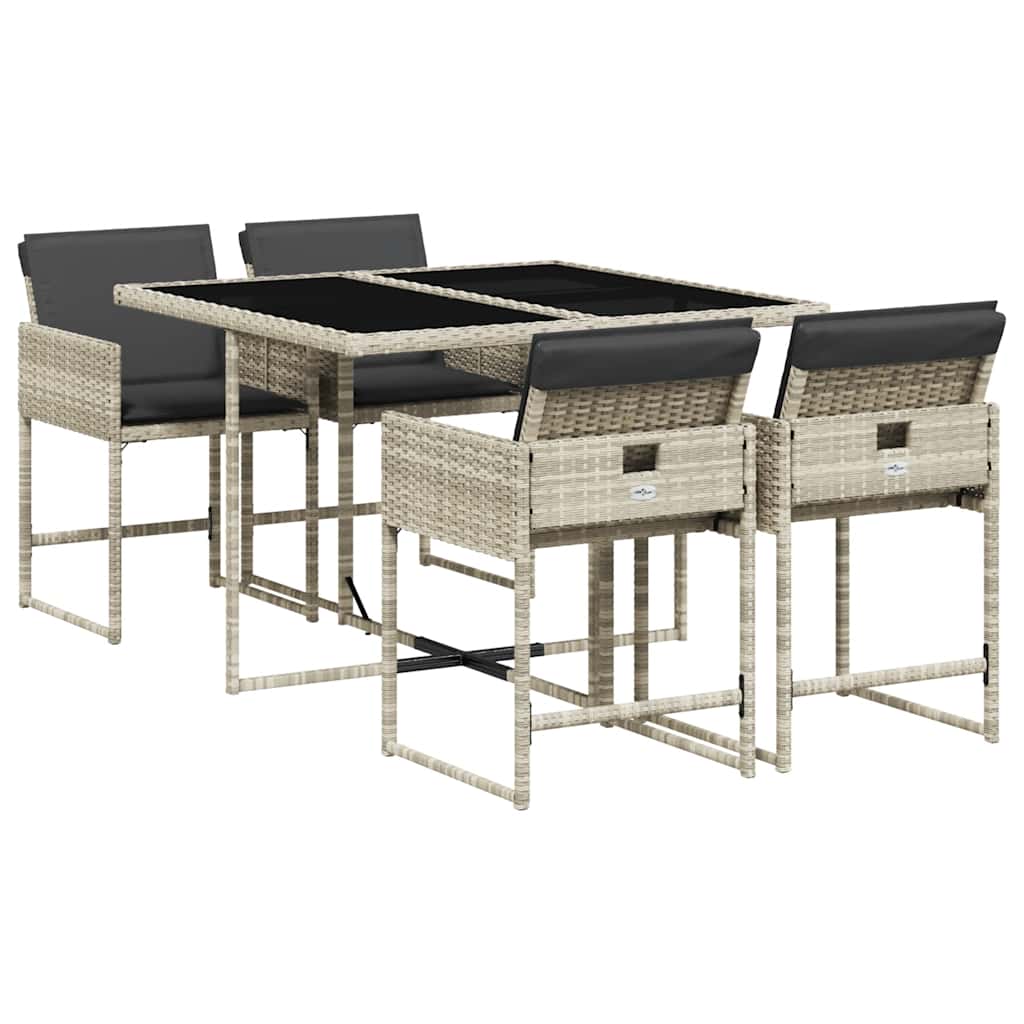 Vidaxl 5-Cz. Garden Furniture Set With Cushions, Light Grey