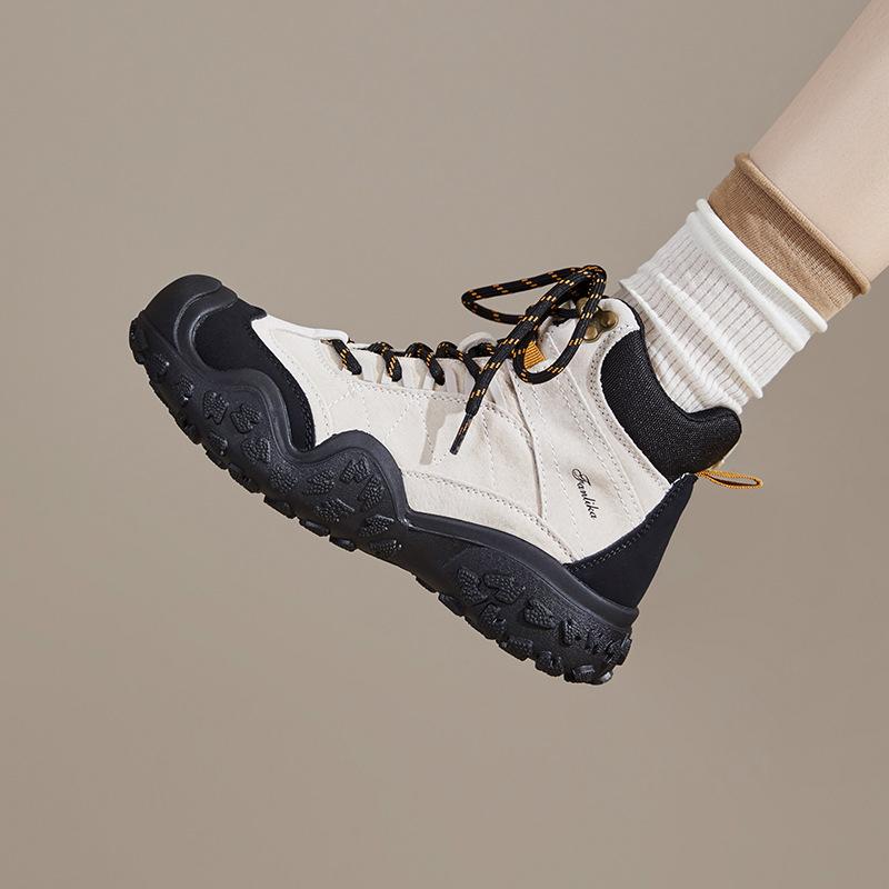 Leather Shoes Short Boots Casual Martin Boots Women's Boots Non-slip and wear-resistant mountaineering leather boots