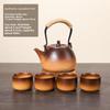 Outdoor Indoor Charcoal Tea Kettle with Hook Glass Cup for Home Use