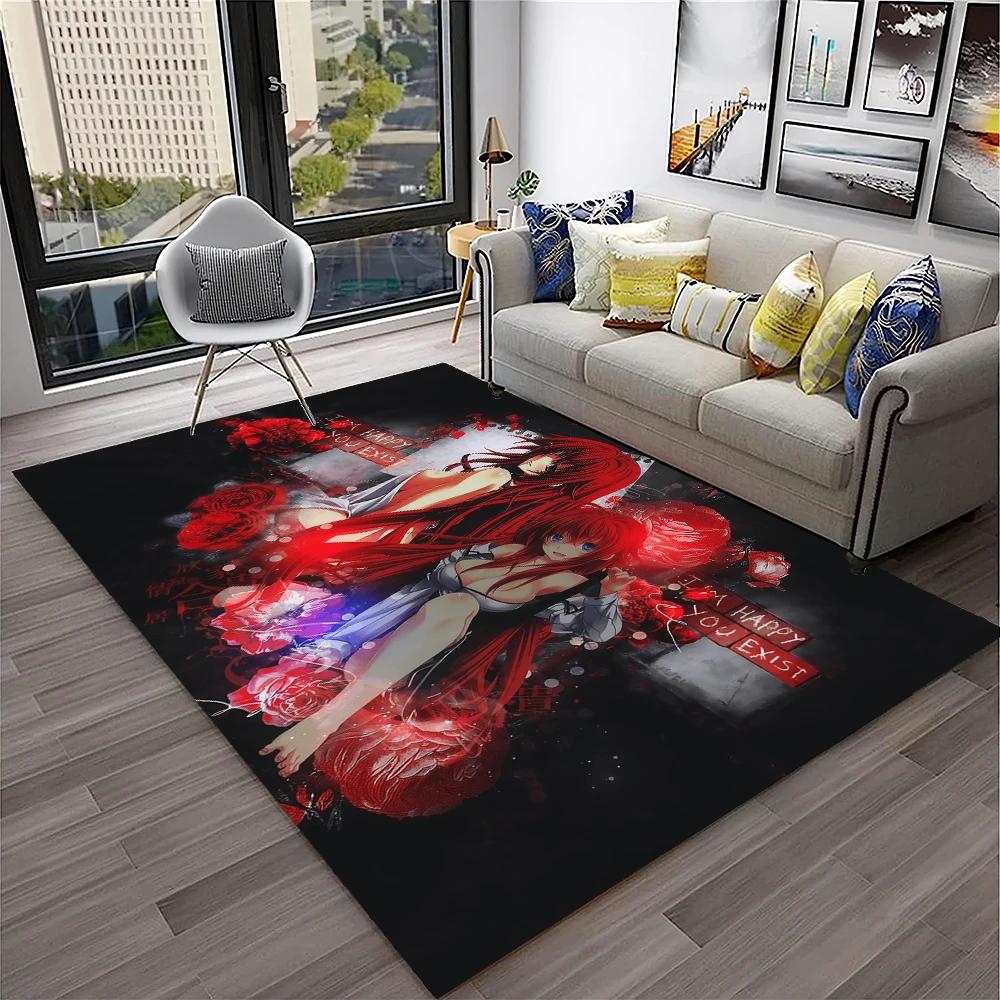 High School DxD Sexy Girl Cartoon 3D Carpet Rug for Home Living Room Bedroom Sofa Doormat Decor,kids Area Rug Non-slip Floor Mat