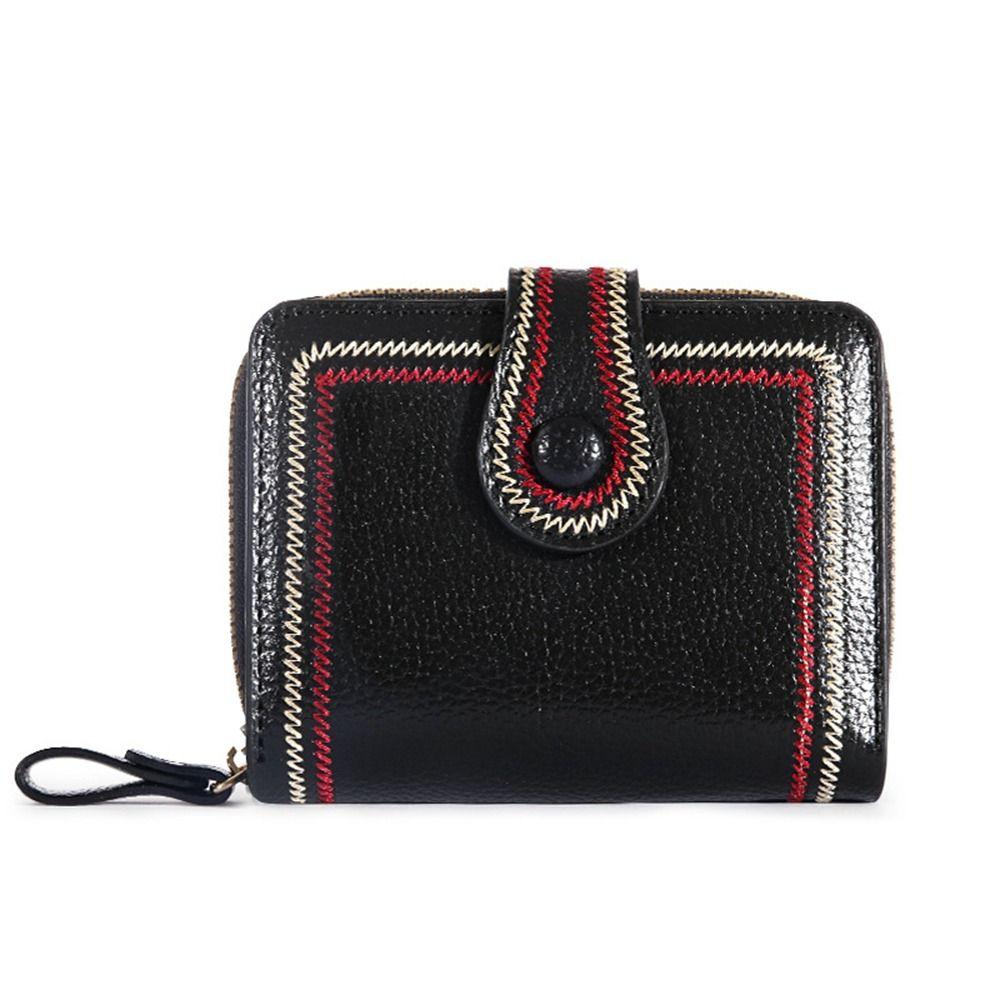 

Ethnic Style PU Leather Coin Purse Women Wallet Credit Card Clip Organ Card Holder Women Card Bags чёрный