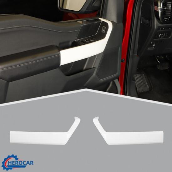 Interior Front Door Handle Panel Cover Frame Trim Bezels For Ford F150 21+ White