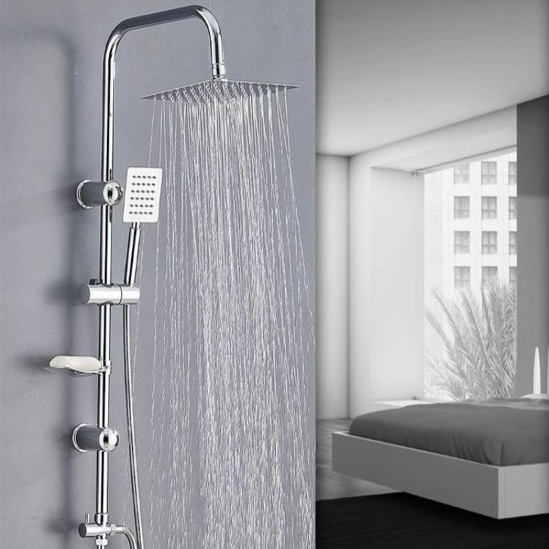 Shower Set with High Pressure Bathroom Shower Head System for Home Hotel Overhead Rainfall Shower Combo Black Round/Square