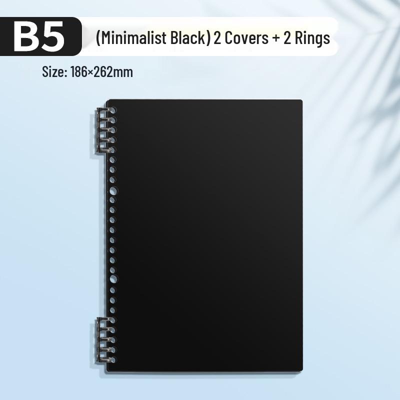 A4 Soft Cover Loose-Leaf Binder, B5 Ring Clip, Coil Binding, Hole-Punched, Notebook Shell (Ring Clips Sold Separately)