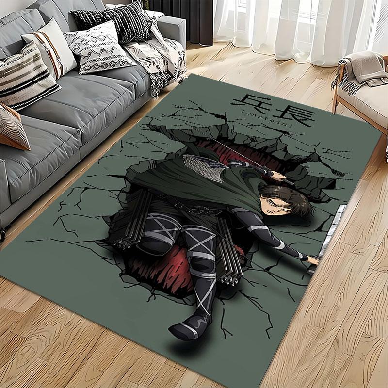 Anime Warrior with Sword Design suitable as a non-slip mat for the living room or bedroom sofa