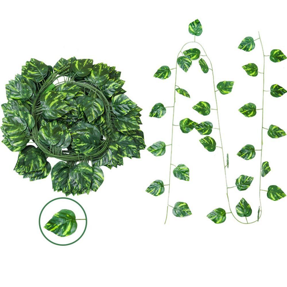 12pcs DIY Simulated Leaf Garland Decor Plastic Artificial Flower Vines  Holiday Decoration