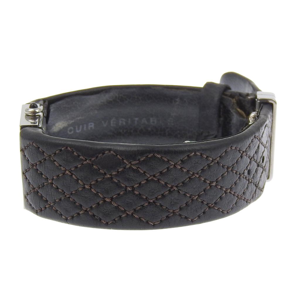 Chanel Matelasse Watches H0116 blackDial Stainless Steel/leather Quartz Analog Display Women Used