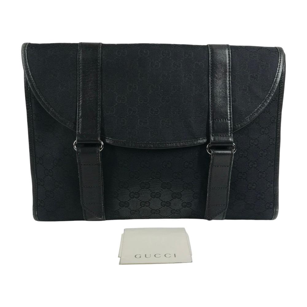 GUCCI 145852  Logo GG Bag Pouch Flap Cluch Bag Clutch bag GGCanvas/Leather Black