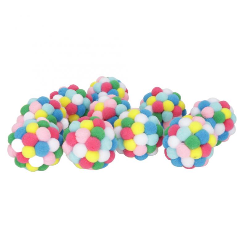 5pcs Plush Cat Balls With Bells Inside Eco Friendly Interactive Toys For Indoor Cats Soft And Elastic Fuzzy Kitten Playthings