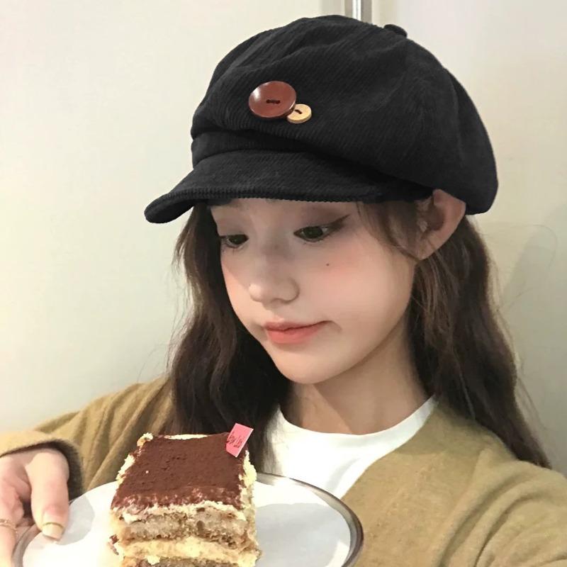 Vintage Beret Newsboy Hat Korean Style Adjustable Autumn Winter Hat Women Berets Painter Cap Elegant Artistic Duck Tongue Beret