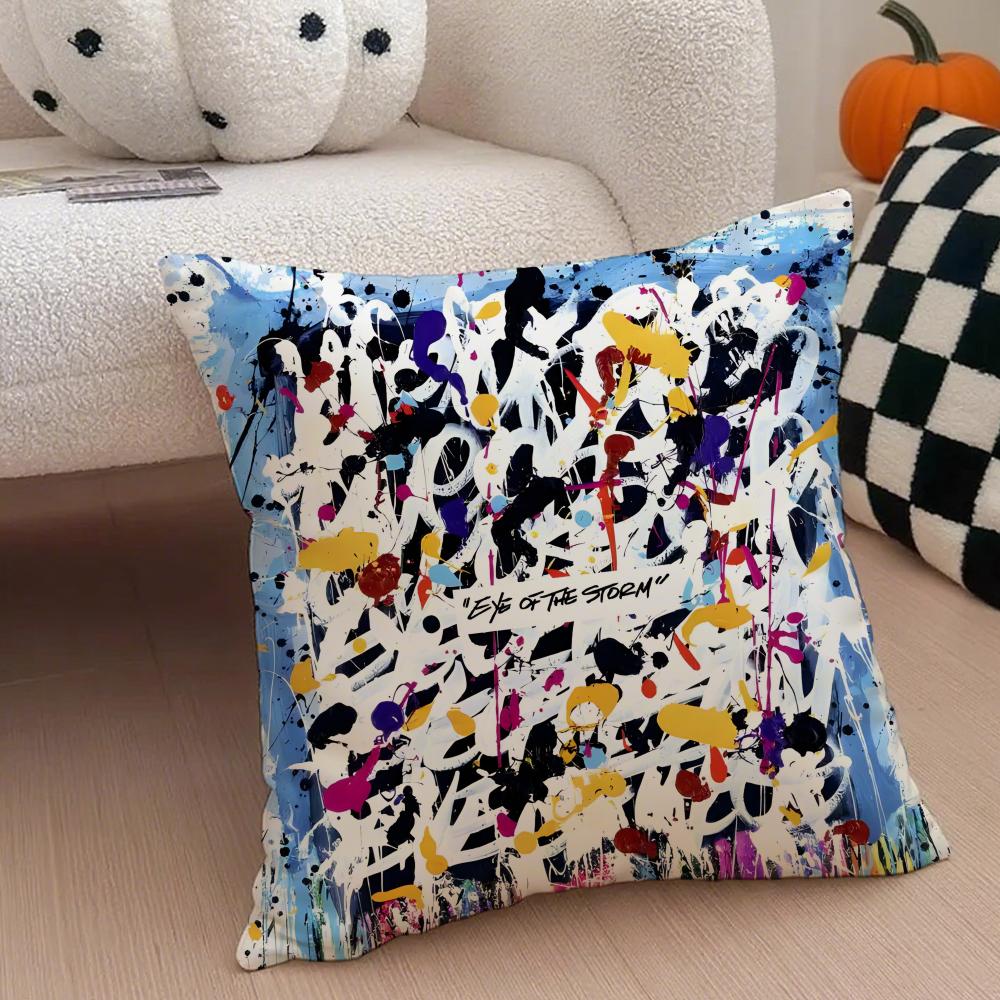 

Energetic Rock Japanese Band OONE OK ROCK Cushion Cover Throw Pillow Cover Hidden Button Durable Polyester Chair Cushion 30X30cm