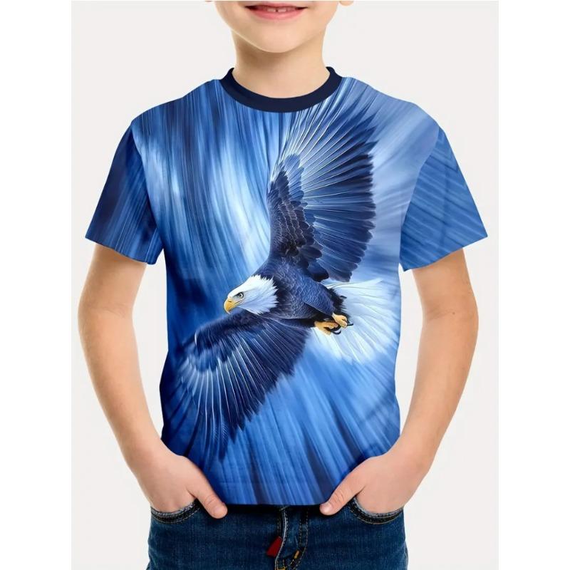 

Clothes For Boys 3D Printed Animal T-Shirt Street Style Summer Comforts Casual Crew Neck Short Sleeves T-Shirts For Children 100