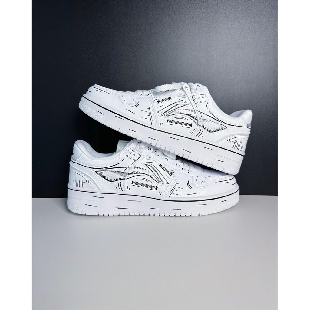 Li Ning Tian Ji Casual Versatile Thick Sole Sneakers Non-Slip Wear-Resistant Breathable Height Increasing Low-Top Skate Shoes Men Sneakers AGCT375-2