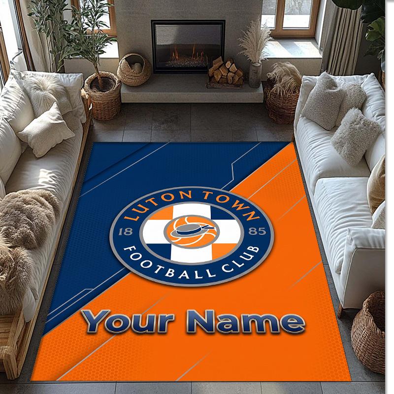 Luton Town Printed Crystal Velvet Rug Non‑Slip Crystal Velvet Carpet For Sofa Bedroom Indoor Home Decoration