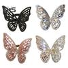 Pierścionek damski Hollow Out Butterfly Shape Rhinestone Alloy Regulowany pierścień otwierający Bankiet Party Wedding Jewelry