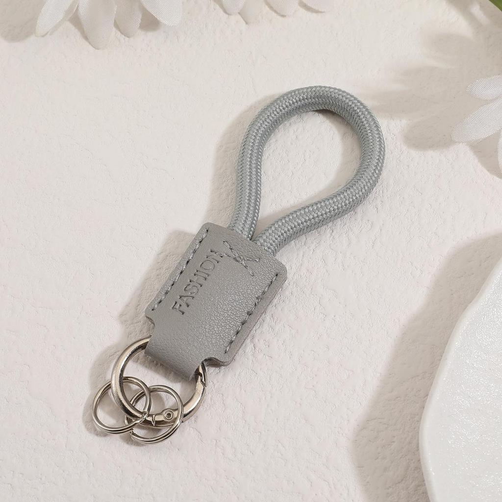 Handwoven Genuine Leather Keychain Pendant - Embossable Logo, High-Quality Lanyard, Anti-Loss Car Keychain.