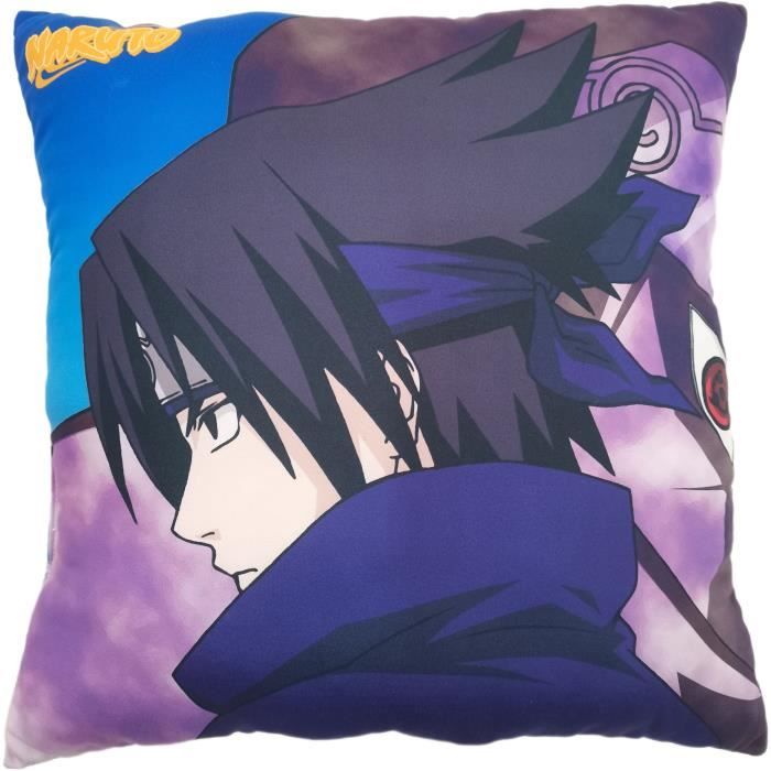Coussin Double Face - Carré - NARUTO - Naruto Et Sasuke - Microfibre - 40 X 40 Cm