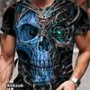 Skull Graphic Horror Print Tops Short Sleevemen's T-Shirt for Men Clothing Fashion Casual Oversized Tee Shirt Street Clothing