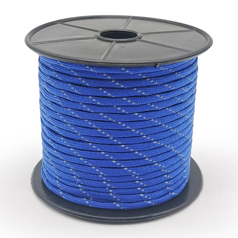 Reflexná šnúra Paracord 550 7 prameňov 4 mm stanové lano Kempingové lano na prežitie Výstražné lano na padák Turistická strieška