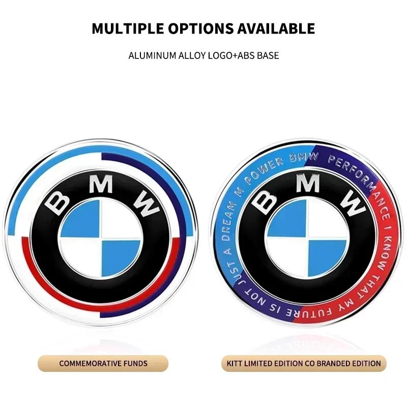 New Hots E60 45/56/68/74/82mm 50th Anniversary Edition Badge Front Rear Trunk Logo Sticker For BMW M E46 E39 E38 E90 E60 F10 F3