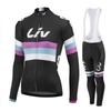Unisex Long Sleeve Fleece-Lined Cycling Jersey Set Mountain Road Bikes Riding