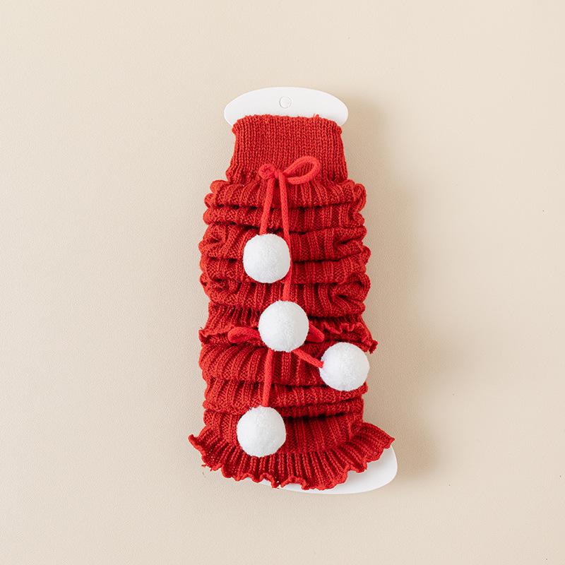 Rote Weihnachts-Beinstulpen für Mädchen, Verdickte Wadenlange Socken für Kinder