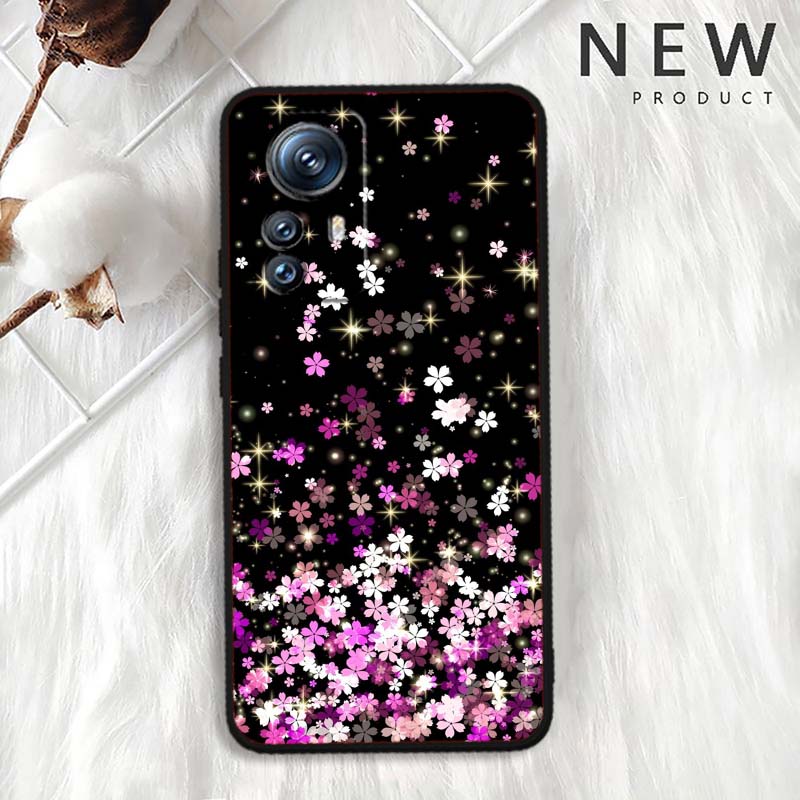 Butterfly flower pattern For Xiaomi Mi 15 14 13 13T 12 12T 12S 11 11i 11T Pro Ultra Lite 5G Black Soft Phone Case