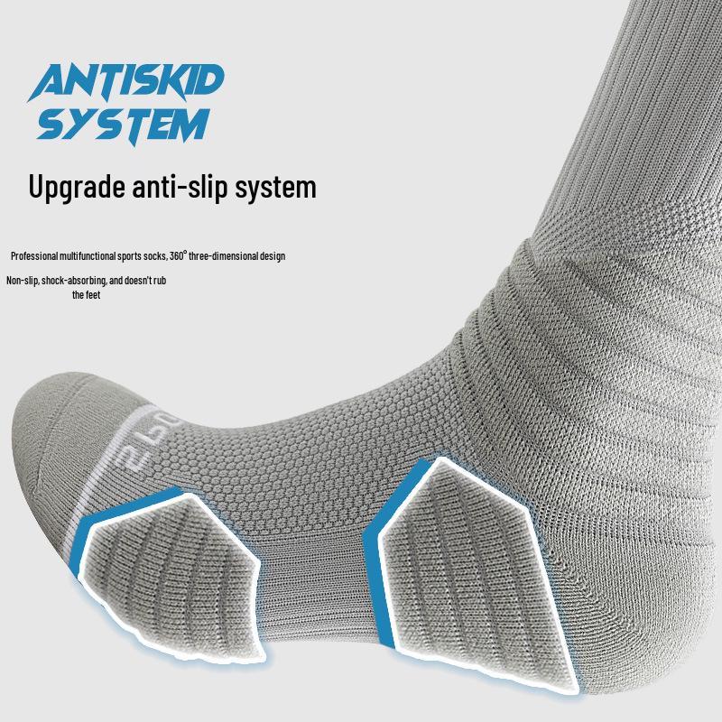 Men's Professional Mid-Calf Basketball Socks - Thick, Sweat-Absorbent, Odor-Resistant, Plus Size Sports Socks