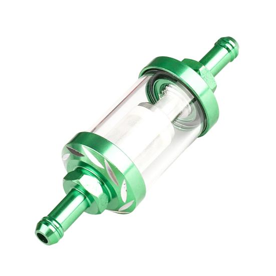 

Прозорий скляний паливний фільтр з посиленою паливною трубкою 5/16 дюйма та хомутами. Універсальний комплект масляного фільтра для мотоциклів, газонокосарок, малих двигунів A зелений