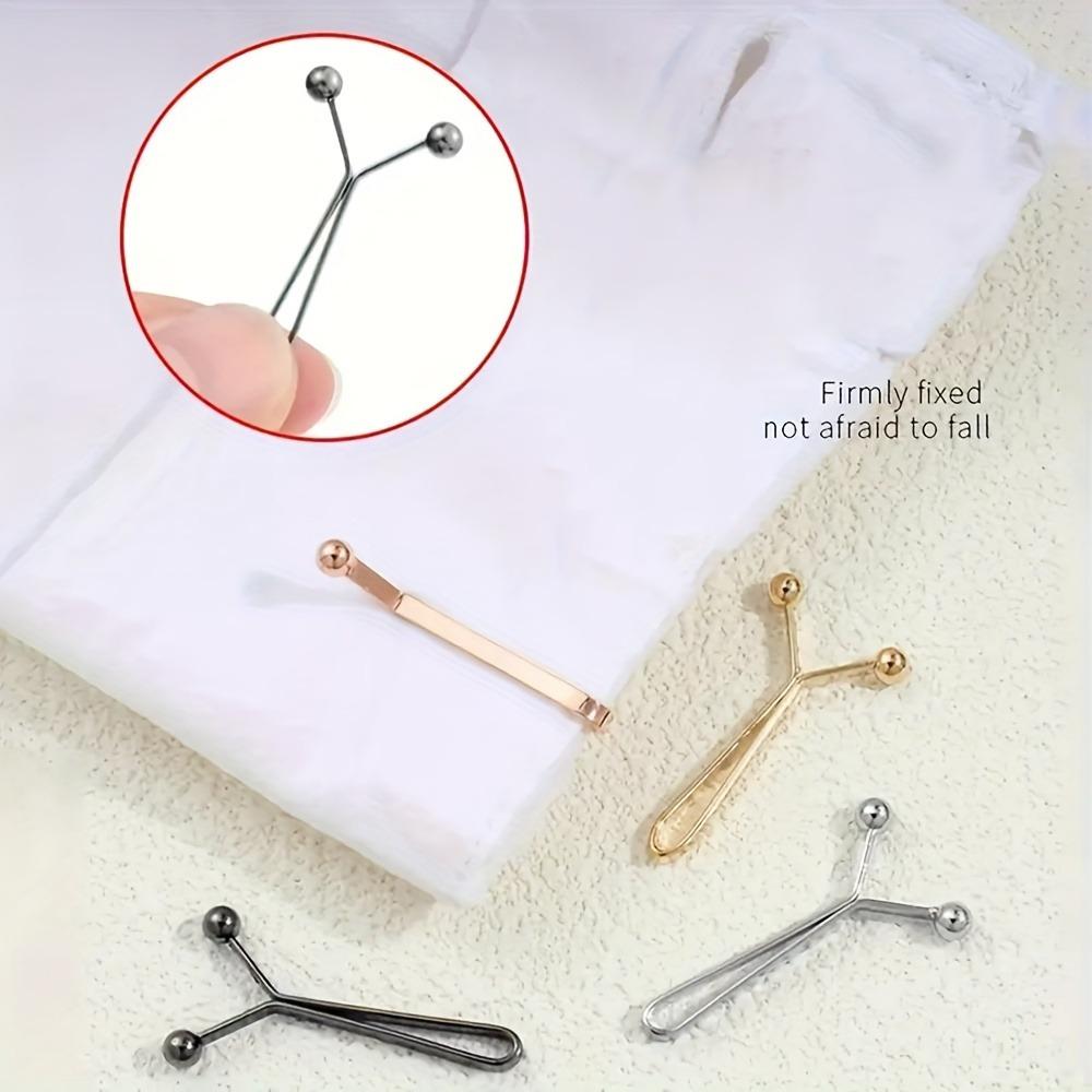 8 Stück Nahtlose Hemdärmel-Clips - Verstellbare Rutschfeste Manschettenclips zur Taillenverengung & Schalbefestigung - Roségoldenes, Goldenes, Silbernes, Schwarzes Metall-Set