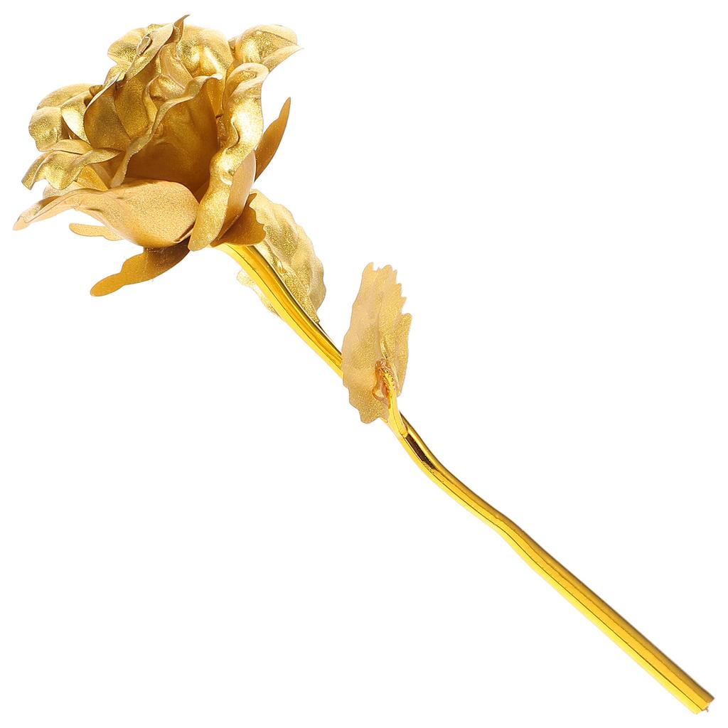 Handcrafted 24K Gold Foil Rose Artificial Eternal Flower Wedding Birthday Anniversary Decoration Gift for Her Mother Wife Gold