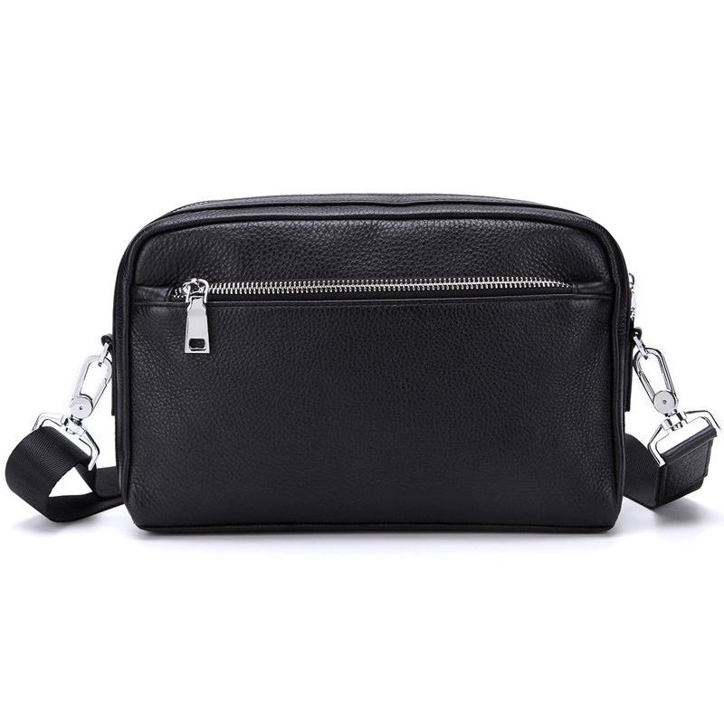 

MISFITS Мужская сумка-трансформер из натуральной кожи в деловом стиле – слинг через плечо Top Grain с несколькими карманами для работы и повседневного использования чёрный