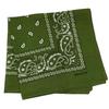 Trifong Bandana Green Paisley 100% Cotton Adult Stylish Cotton Handkerchief Bandana Men's Women's Unisex 55cm X 55cm Olive