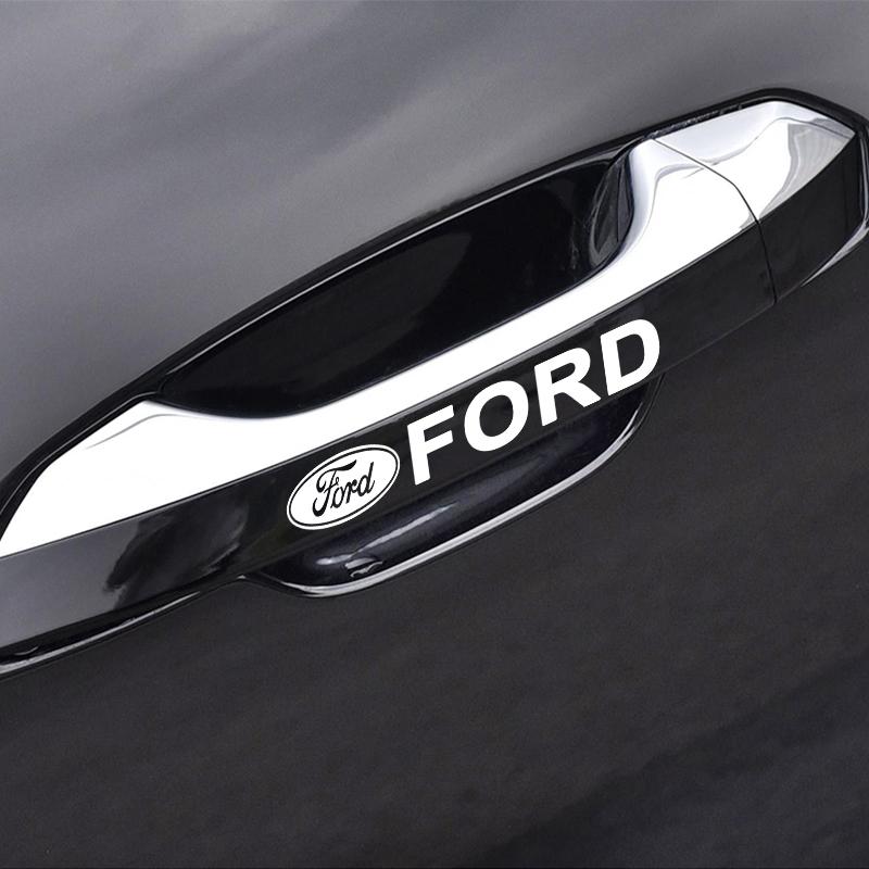 4 ks Samolepka 3D kliky dveří auta Samolepky na pneumatiky a zpětná zrcátka pro Ford Focus Mk2 Mk3 Fiesta Ranger Mondeo S-MAX Kuga Mustang